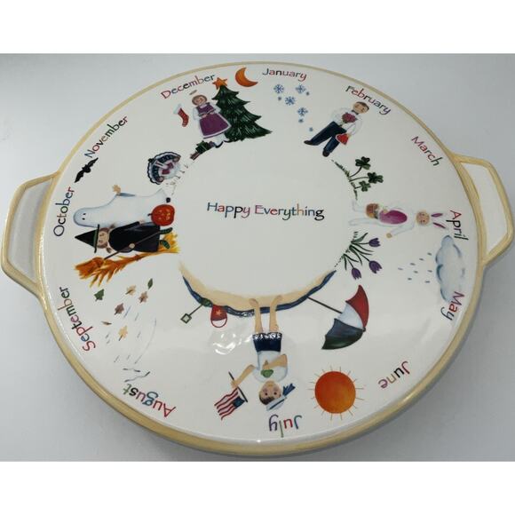 Nantucket Home Happy Everything Ceramic Platter 13" CRUET DE TE~PARTY~DESSERTS - Picture 1 of 4